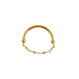 Santa Maria gold ring with chain and stone