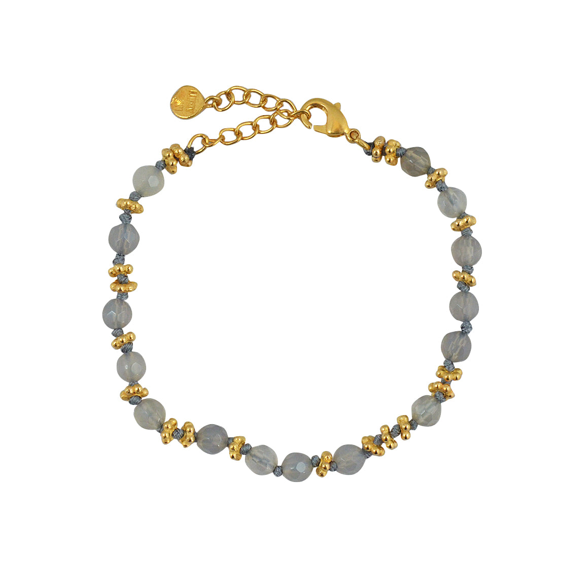 Bracelet pierres et disques dorés - LABRADORITE