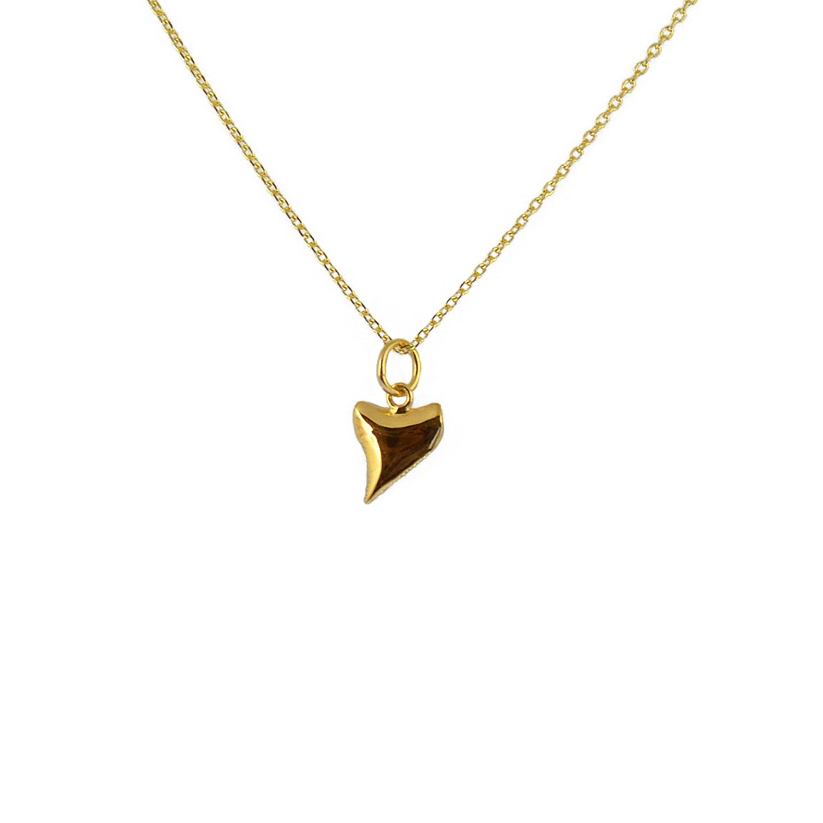Collier doré et pendentif dent de requin - Colliers