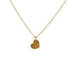 Collier petit coeur martelé doré