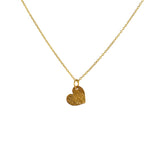 Collier petit coeur martelé doré
