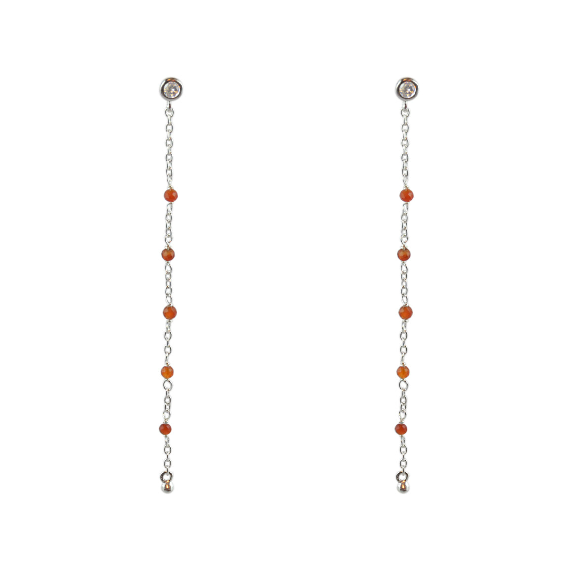 Boucles argent 925 santa maria longues - ONYX ROUGE