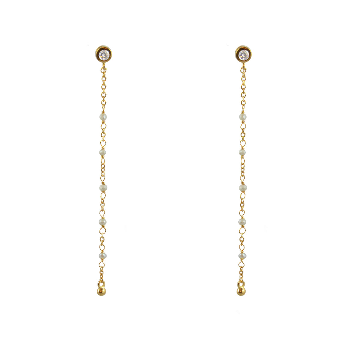 Boucles Santa Maria dorées longues - PERLE