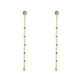 Boucles Santa Maria dorées longues - ONYX VERTE