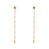 Boucles Santa Maria dorées longues - LABRADORITE