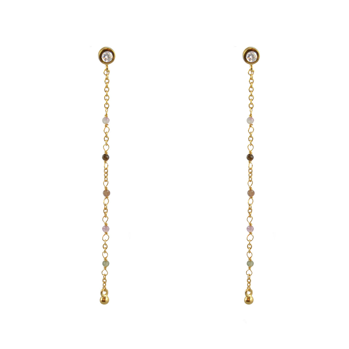 Boucles Santa Maria dorées longues - TOURMALINE