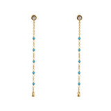 Boucles Santa Maria dorées longues - TURQUOISE