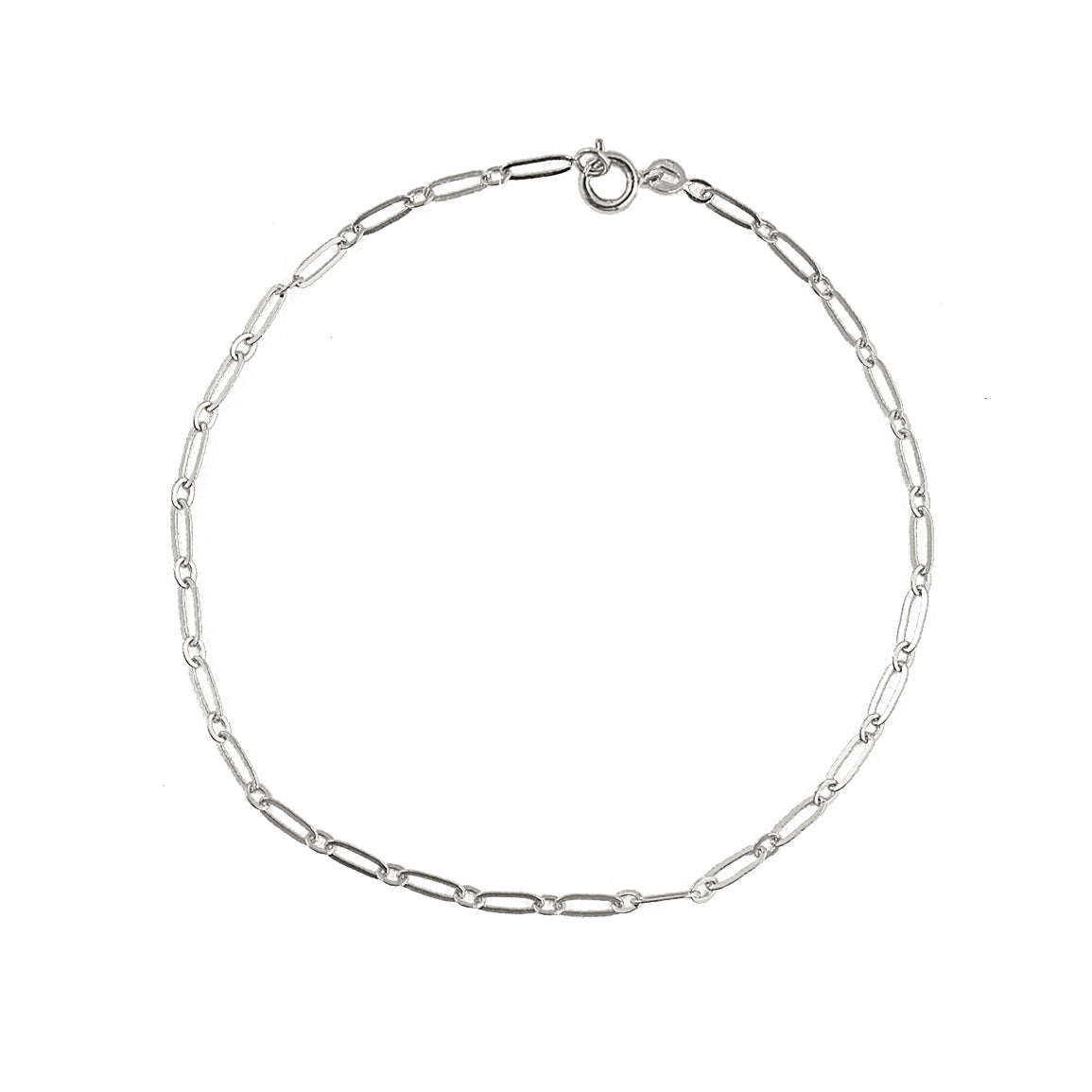 Bracelet de cheville argent 925 maille forçat limée plate