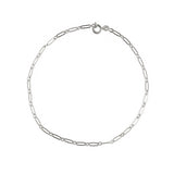 Bracelet de cheville argent 925 maille forçat limée plate