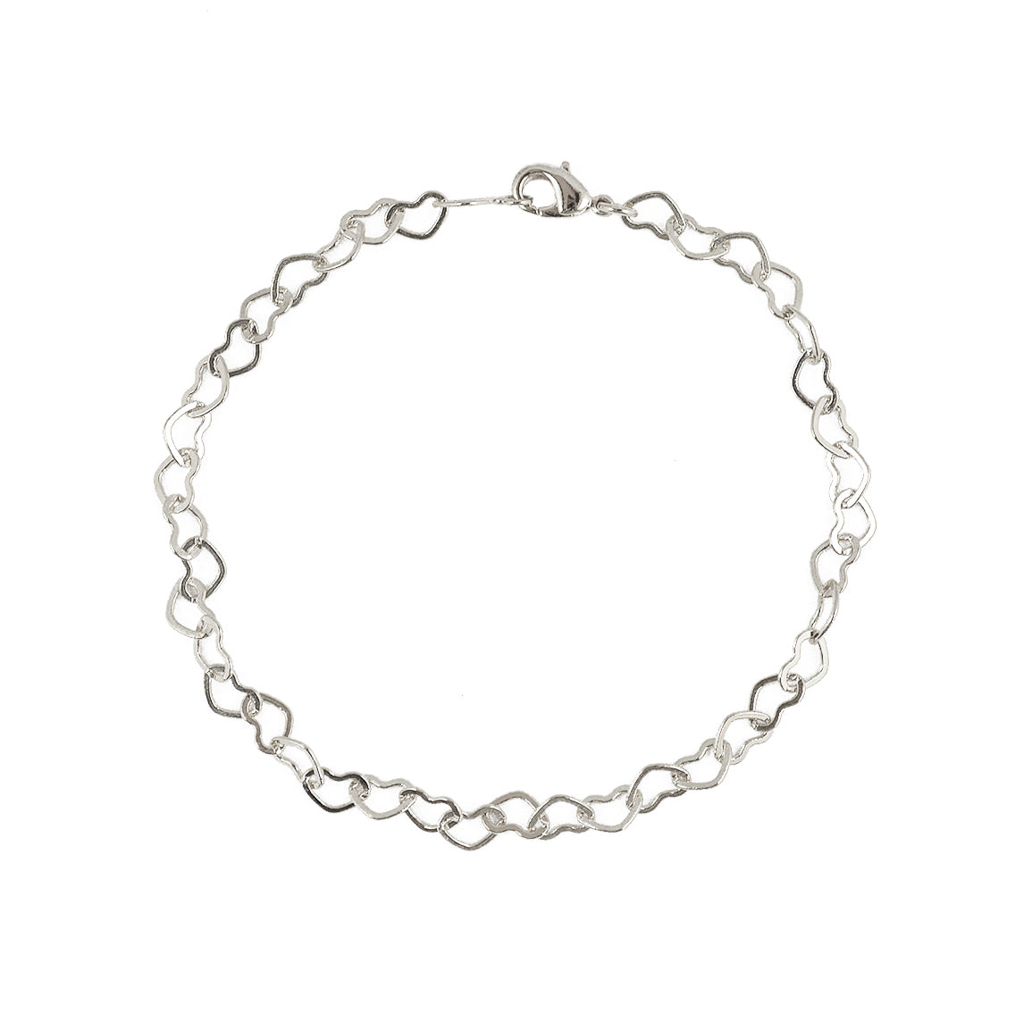 Bracelet de cheville argent 925 maille coeur