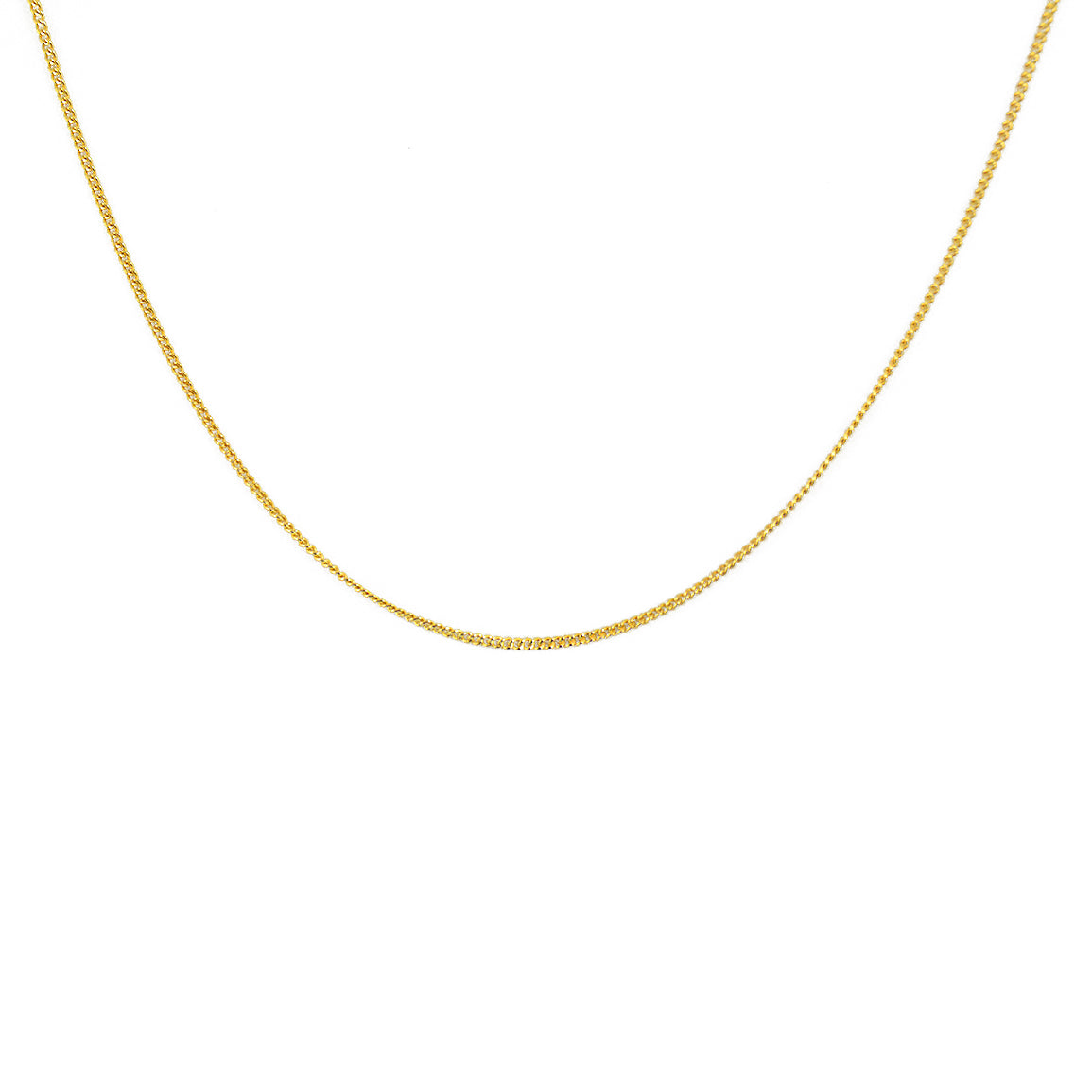 Collier doré maille gourmette limée - 38CM