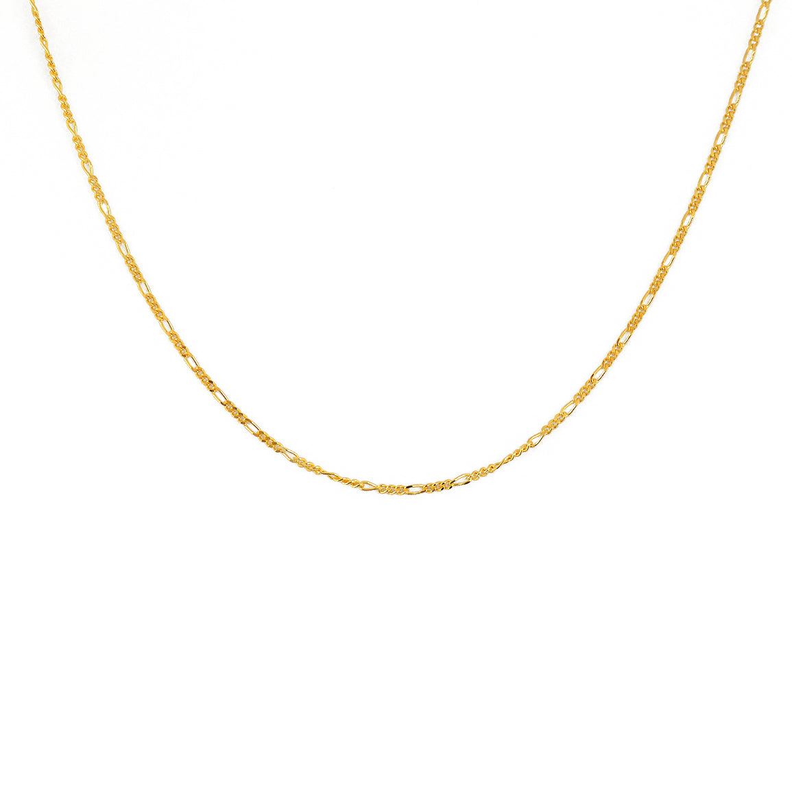 Collier doré figaro alternée - 38CM