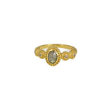 Bague baroque dorée à l’or fin 18k pierre et zircons - 50 /