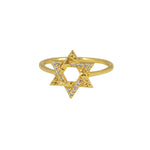Bague étoile de david dorée à l’or fin 18k - Bagues