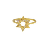 Bague étoile de david dorée à l’or fin 18k - Bagues
