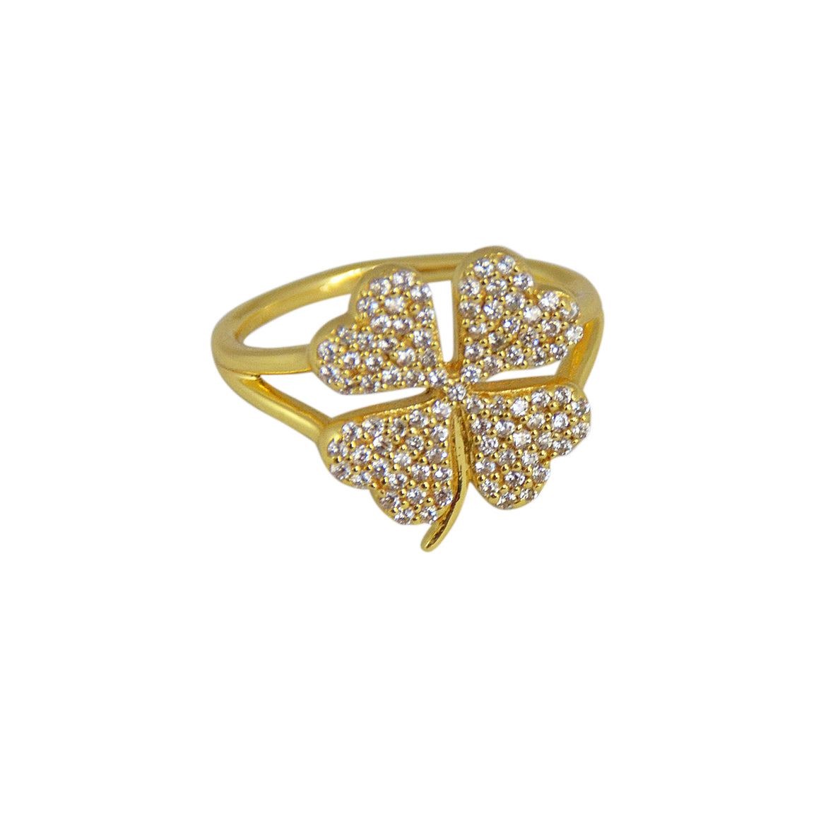 Bague trèfle dorée à l’or fin 18k - Bagues