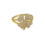 Bague trèfle dorée à l’or fin 18k - Bagues