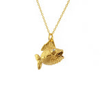 Collier poisson doré queue articulée zircons