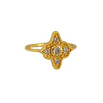 Bague dorée rose des vents zircons - Bagues