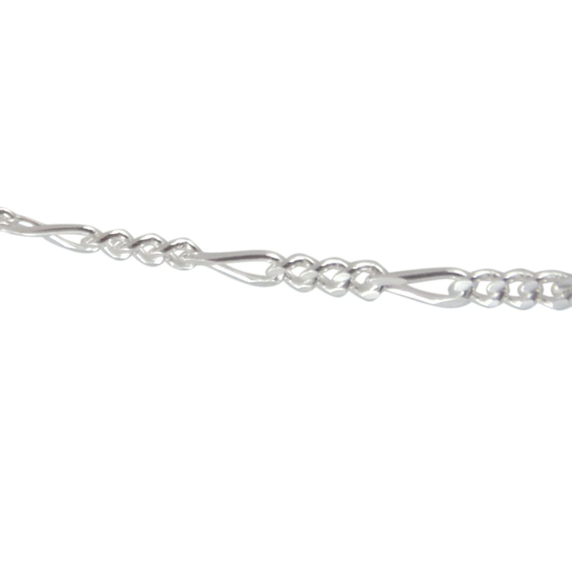 Collier argent maille figaro alternée