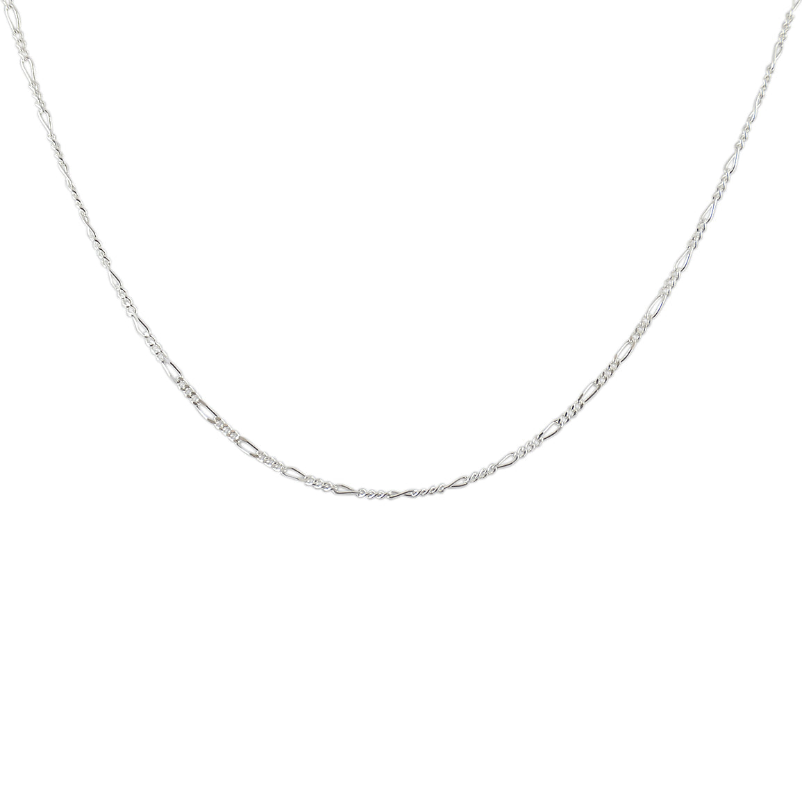 Collier argent maille figaro alternée