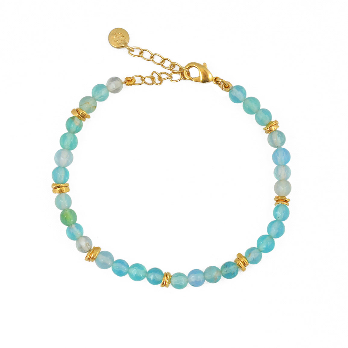 Bracelet perles pierres naturelles - AGATE BLEU