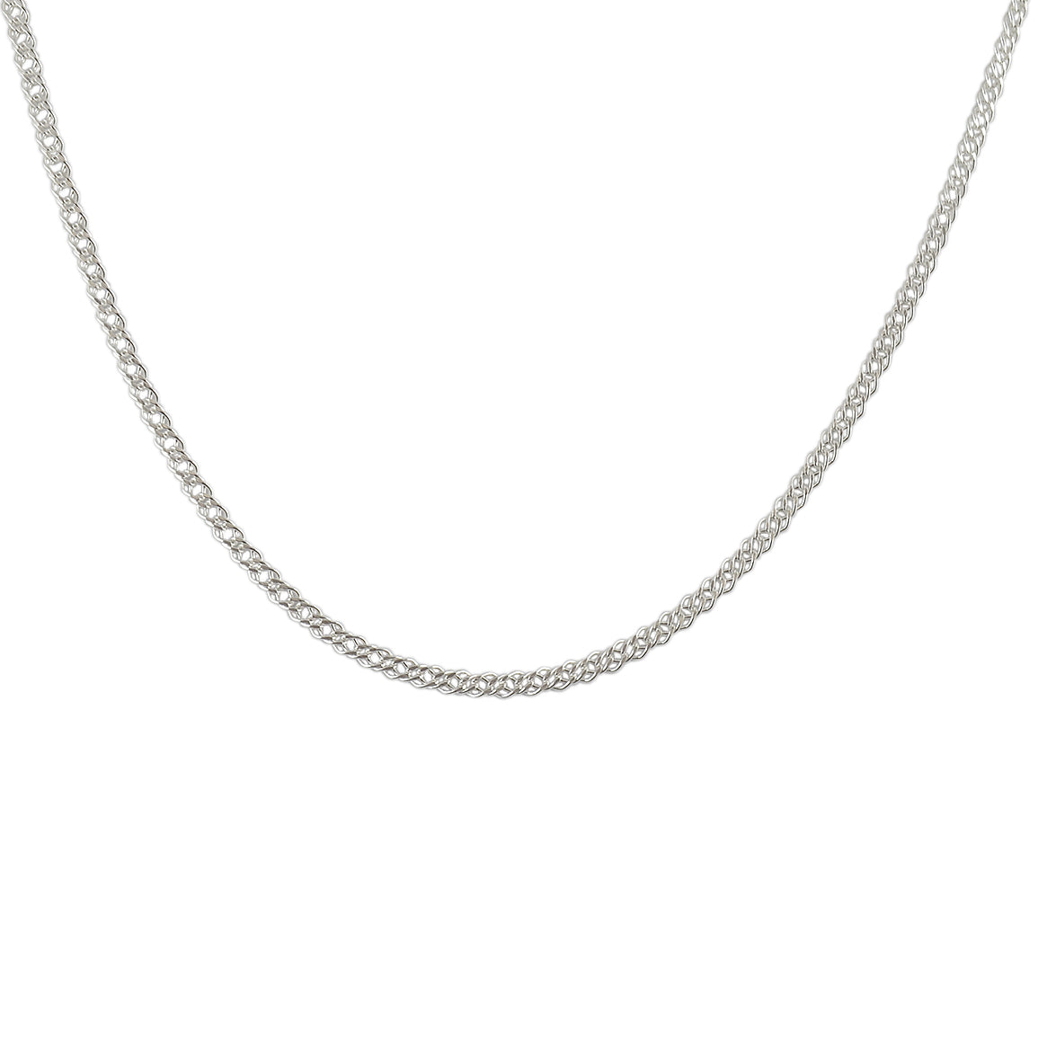 Collier argent maille double rombo