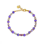 Bracelet pierres naturelles et disques dorés - MIX BOIS