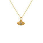 Collier doré médaille oeil martelé et pierre - PREHNITE