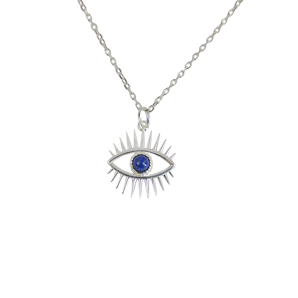 Collier argent 925 oeil cils et pierre - LAPIS