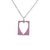 Collier en argent 925 coeur évidé et zircons - ZIRCONS