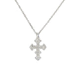 Collier argent 925 croix gothique et zircons