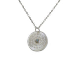 Collier argent 925 médaille oeil pierre et zircons -