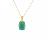 Collier doré grand pierre naturelle - ONYX VERTE