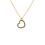 Collier coeur doré évidé et zircons - ZIRCONS NOIRS