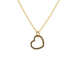 Collier coeur doré évidé et zircons - ZIRCONS NOIRS