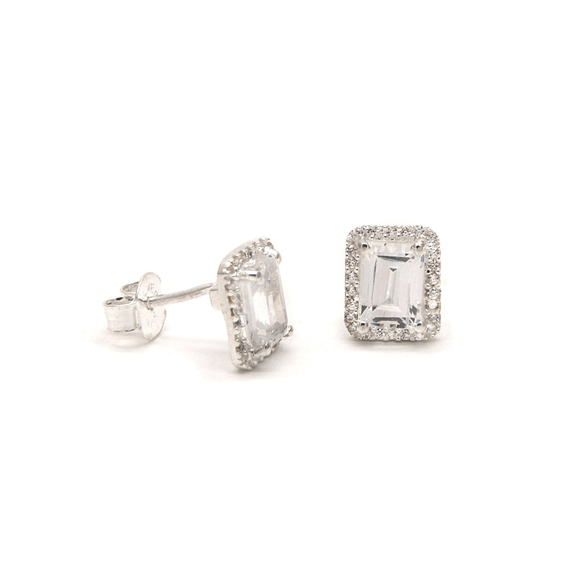 Boucles d’oreilles argent 925 et zircons