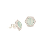 Boucles en argent 925 calcédoine et zircons