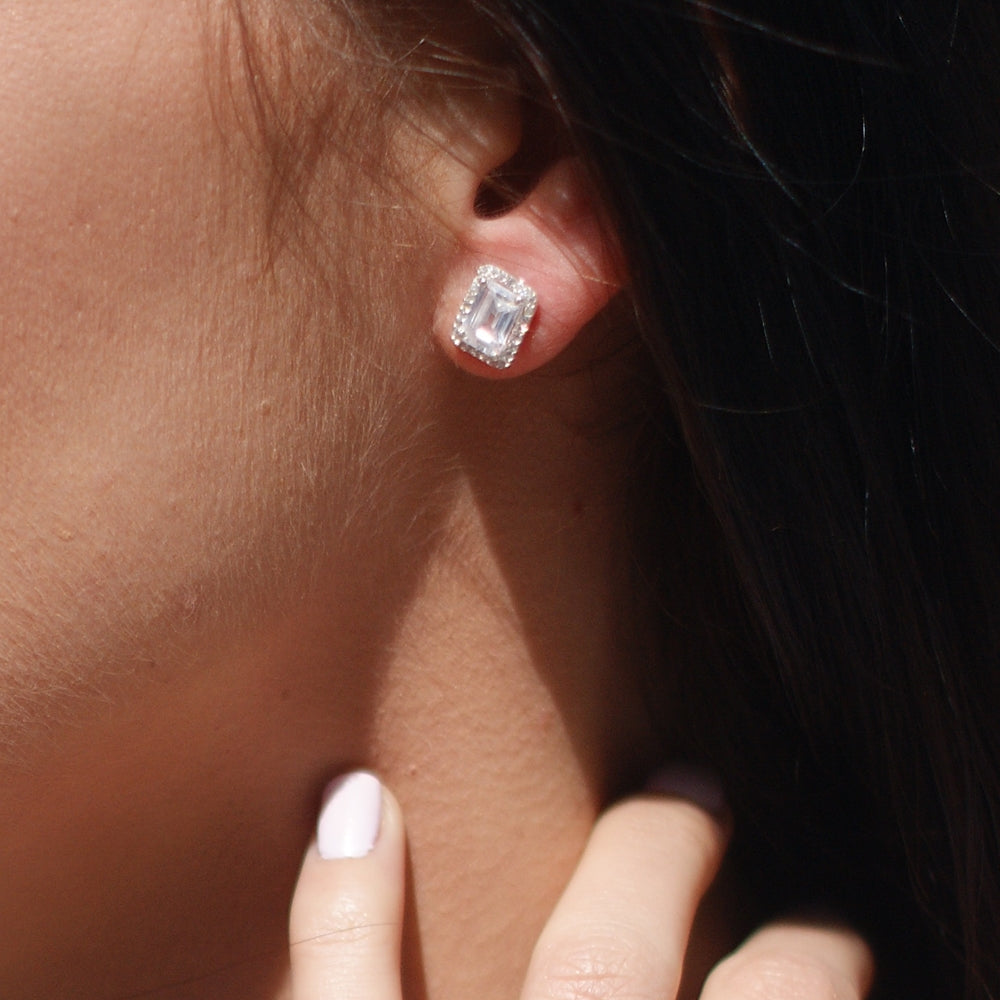 Boucles d’oreilles argent 925 et zircons