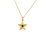 Collier doré étoile et pierre - ONYX NOIRE
