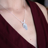 Collier argent 925 pendentif martelé et pierre de lune