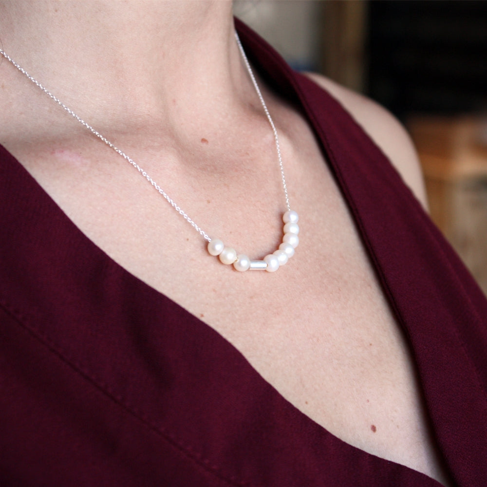 Collier en argent 925 et perles de culture