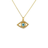 Collier doré oeil évidé nacre et zircons