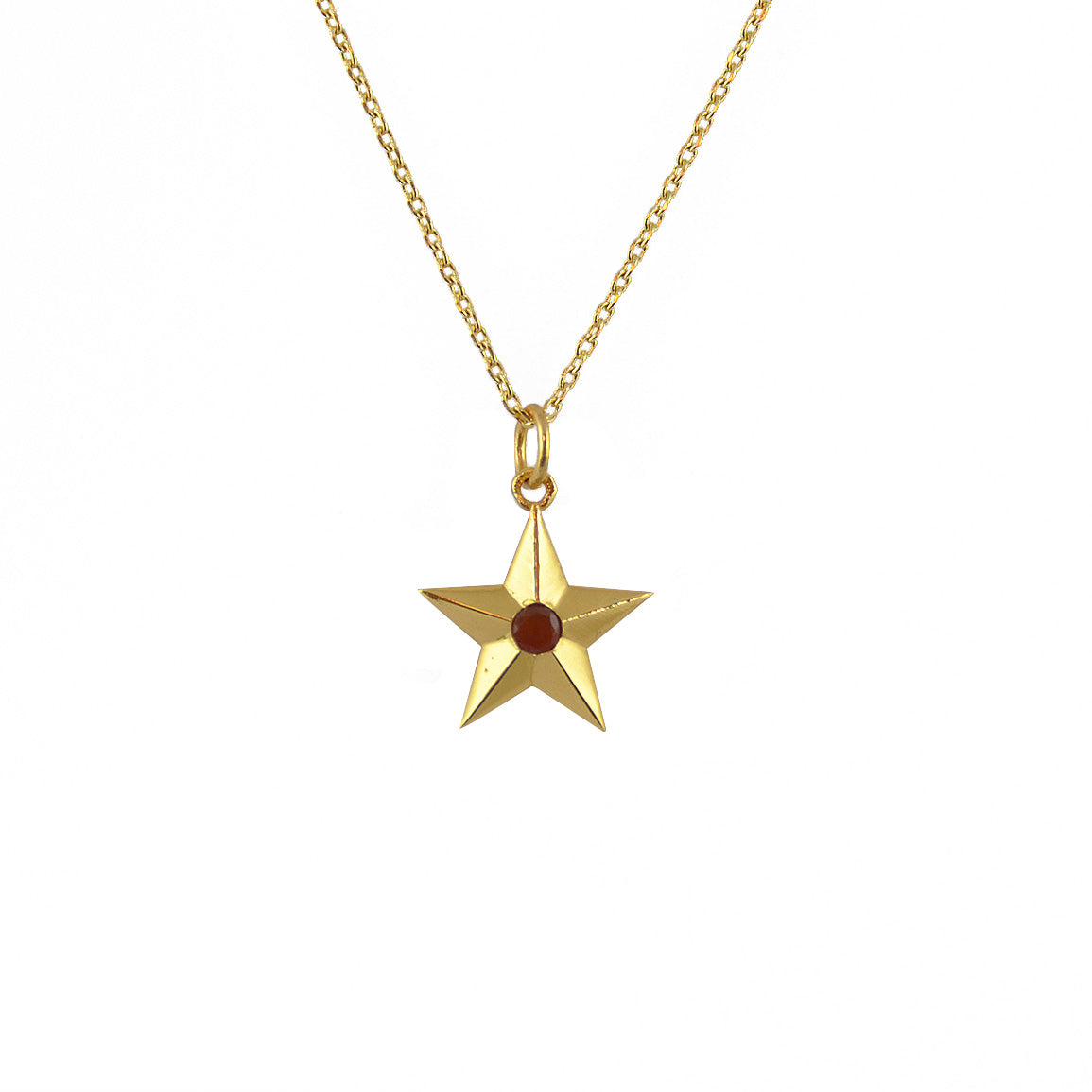Collier doré étoile et pierre - ONYX ROUGE