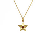 Collier doré étoile et pierre - ONYX ROUGE