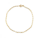 Bracelet de cheville doré maille forçat limée plate