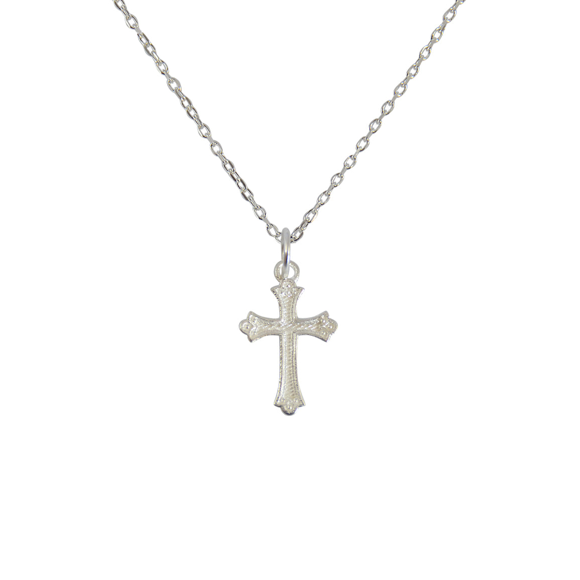 Collier croix argent 925 texturée