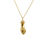 Collier main dorée et zircon - ZIRCON BLANC