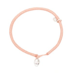Bracelet cordon torsadé rose et argenté fermoir skull argent