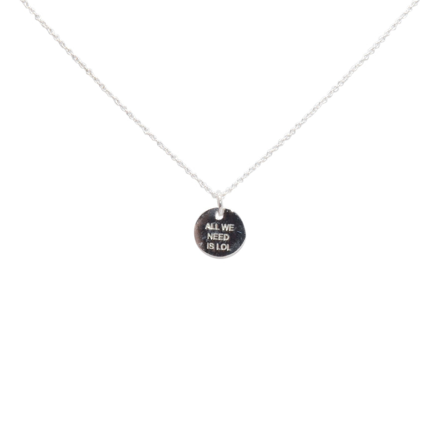 Collier chaine argent 925 médaille all we need is lol